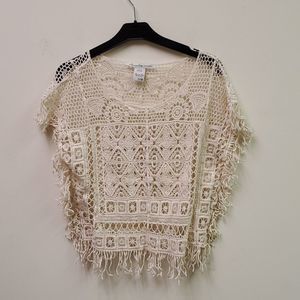 America Rag Cream Fringe Boho Top